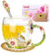 Homtibrm Birthday Gifts for Women Her Mom Teacher Friends Enamel Flower Tea Cup Glass Coffee Mug Gifts for Women Birthday,Mother's Day,Anniversary(330ML Green)