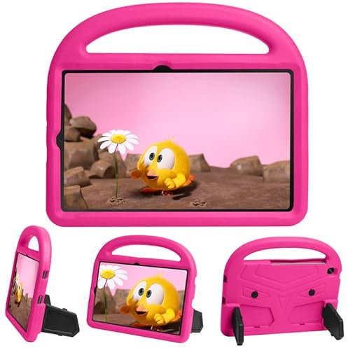 Tablet-Hülle für Samsung Galaxy Tab A8 (2022) 10,5 Zoll SM-X200/SM-X205, kinderfreundlich, Griff mit Ständer, sichere EVA-Schaumabdeckung, leichte, stoßfeste Schutzhülle, Rose