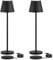 K-Bright 2 Stück 27.5cm led tischlampe | Indoor & Outdoor kleine Akku Tischleuchte | Warme Lichtfarbe | IP54 wasserdicht | tischleuchte akku mit USB Ladestation | Schwarz