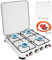 Fornelli da Campeggio a Gas 4 fuochi Cucina a Gas Portatile Fornellini da Campeggio Struttura in Acciaio inox, Consumo 8,8 kW 48 x 48.5 x 10.5 cm Fornello 4 Fuoco Smaltato Fornello da Campeg