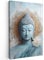 MuchoWow© Leinwandbild Klein 20x30 cm Mini Dekoration Wohnzimmer Bilder Aufhängen Wall Decoration Living Room Wohnungs Deko Moderne Buddha - Statue - Blau - Braun - Blume