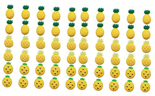 Ciieeo 60 STK Ananas-stecknadel Ananas Reißnägel Schild Gelbes Reißzwecken Für Die Pinnwand Obst-stecknadel Fotos Wandpins Cartoon Nägel Reißnägel Karikatur Dekorationen Büro