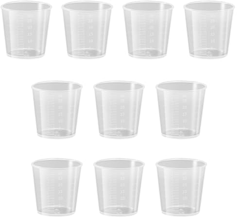10-Pack 30ml Plastic Liquid Measuring Cup, Transparent Graduated Cup, Laboratory Graduated Cylinder, Milk Measuring Cup, Kitchen Cooking Measuring Tool