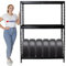 PROREGAL Reifenregal Tiger Schwarz| HxBxT 180x130x50cm | bis zu 12 Reifen | mit Fachboden | Reifenständer Garagenregal