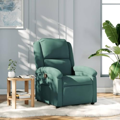 Gecheer Poltrona,Relax,Reclinabile,da TV,in Velluto,Verde Scuro,con Poggiapiedi,71x86,5x99,5 cm,Poltrona da TV,Poltrona Relax,Comoda,Poltrona Reclinabile,Poltrona in Velluto,Poltrona con Poggiapiedi