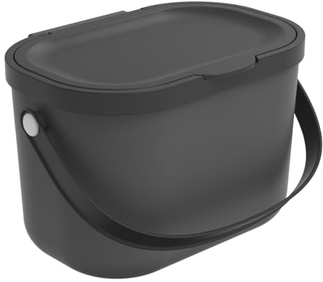Rotho Poubelle pour collecte différenciée 3,2 L, anthracite, noir