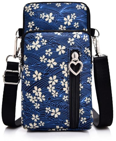 DuoLmi Umhängetasche Damen Klein, Crossbody Tasche für Damen, Nylon Handy Mini-Tasche Kleine Schultertasche Multifunktionale Handytasche, Handytasche zum Umhängen Damen