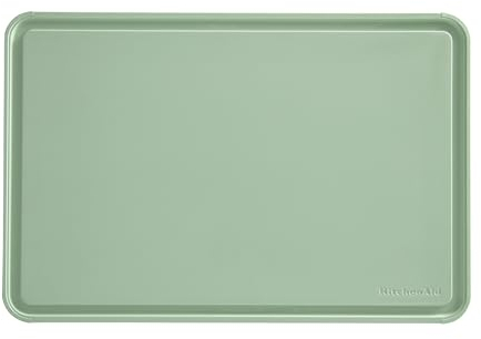 KitchenAid Classic Plastic Cutting Board with Perimeter Trench and Non Slip Edges, Dishwasher Safe, 12 inch x 18 inch, Green