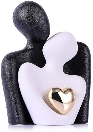 oliruim Mini-Paar-Statue – Romantische Liebespaar-Figuren aus Keramik für Dekoration, Schlafzimmer, TV-Schrank, Hochzeit, Valentinstag, kleine Krimskrams für Heimdekoration, Regal (12 cm,