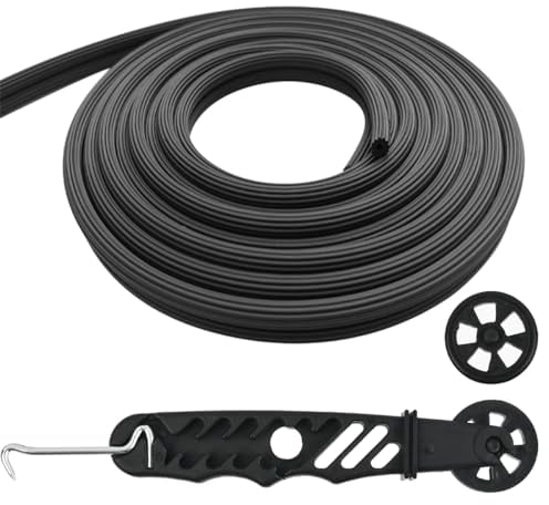 YOPEUC 10M Filo di Gomma per Zanzare, Nero Filo di Gomma, Ø 5 mm per Zanzariera e Zanzare con Rullo, Tubazione Tonda in Gomma