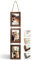 NEOWS Cadre Photo Multiple avec Corde pour Suspendre au Mur - Lot de Cadres Décoratifs pour Accrochage Mural Vertical - Porte Portrait Pele Mele - Photos 10x15 (Bois Vieilli, 3 Photos Vertical)