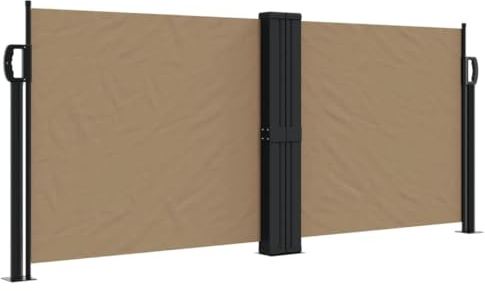 vidaXL Seitenmarkise, Sichtschutz Ausziehbar, Windschutz Sonnenschutz für Garten Balkon Terrasse, Seitenrollo Seitenwandmarkise, Taupe 100x1000cm