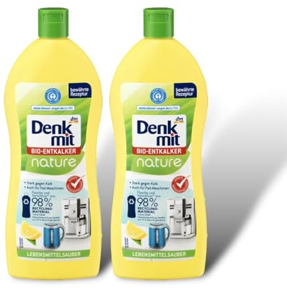 Denkmit Kraftvoller Entkalker für Kaffeevollautomaten, Bio-Textur, mit Milchsäure, materialschonend 2x250ml