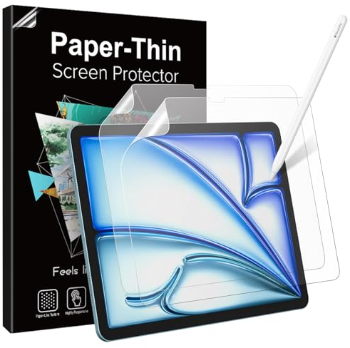 TiMOVO 2 Stück Wie Papier Displayschutzfolie Kompatibel mit iPad Air 13 Zoll (M3/M2-2025/2024) (A2898 A2899 A2900), Schreiben und Zeichnen wie auf Papier, Blendfrei Kratzfest Schutzfolie