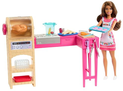 Barbie and Teresa Recipe for Friendship Teresa Muñeca de moda y conjunto de juego de cocina con más de 20 accesorios, que incluyen galletas que cambian de color, JCT06
