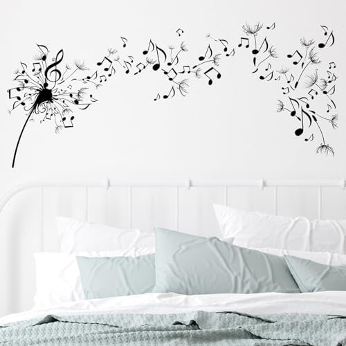 astylishome Wall Sticker Musical Note Decals Music Walls Stickers PVC Material Decals for Classroom Recording Studio Decoration Home Decor Black Self Adhesive Wallpaper 0913