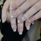 24PCS False Nails with Glue - Cat Eye French Tip False Nails - Light Pink Base with Bowknot and Pearl Decoration Design - Glossy Full Cover Press on Nails Long Lasting DIY Manicure