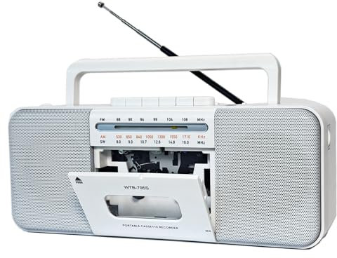Portable Cassette Player Recorder, AM/FM/SW Radio, Bluetooth, USB/SD, 10W Speaker, Record to Cassette/USB/SD, MP3 Converter, 3.5mm Jack, AC/DC