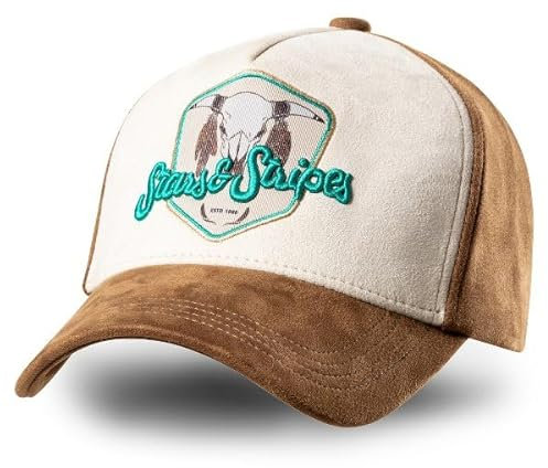 STARS & STRIPES Western-Mode Trucker Cap Buffalo Turquoise – Türkis & Braun mit Bestickung & Mesh-Einsatz | Verstellbare Snapback-Cap