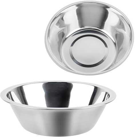 Cxryrzhe 2 Pack Thick Stainless Steel Dog Bowls Food Grade Safe Pet Cat & Dogs Feeder Bowls and Water Bowls Easy to Clean (14cm)