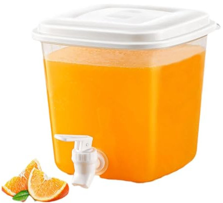 3,5L Getränkespender mit Zapfhahn, Kühlschrank Wasserspender mit Wasserhahn, Große Kapazität Eiswassereimer Kunststoff Limonadenspender für Partygetränke, Saft, Eistee, Limonade