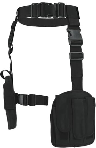 Women Halloween Costume Accessories Tactical Blet Adjustable Thigh Holster Themed Party Carnival Cosplay Outfit Black