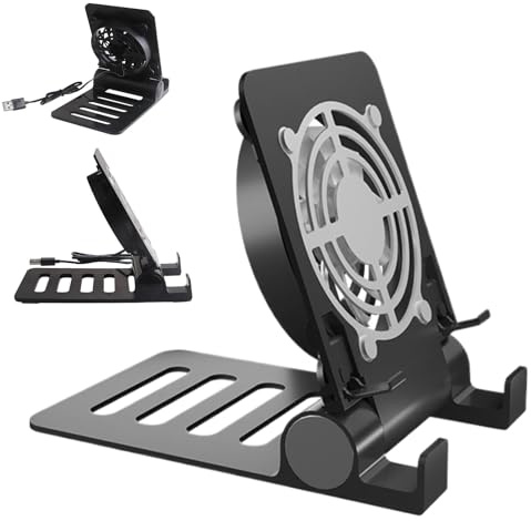 Support de Tablette de Bureau,Support Pliable Pour Smartphones Avec Ventilateur Refroidisseur | Portable pour Tablette pour Chambre Bibliothèque Salon Café
