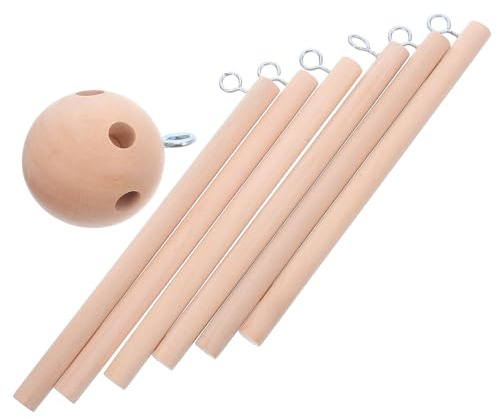 Warmhm Holz Mobile DIY Runder Mobiles Rahmen für Babybett Windspiel Hängender Rahmen Babyzimmer Dekoration Robustes Naturholz Einfach zu Montieren Künstlerisch Elegant