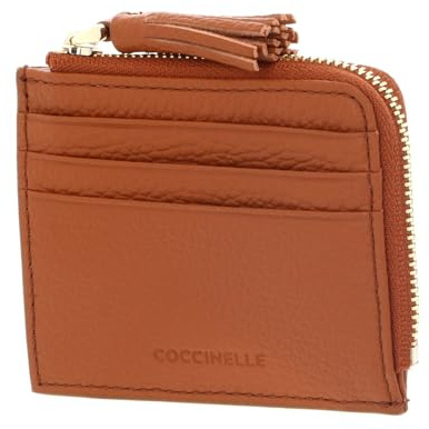 Coccinelle Leder Kartenetui Tassel Credit Card Holder Crab Hellbraun