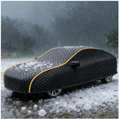 Bâche Voiture Anti-grêle Extérieur pour Dacia Duster III 2024 2026,Housse Protection Voiture Bandes Réfléchissantes,Résistant À La Grêle, Au Vent, À La Neige Et Aux UV