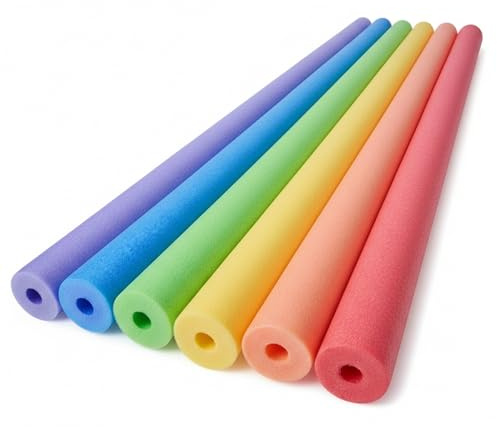 Paquete de 6 Fideos de Piscina de Espuma de Colores de 47, 2 Pulgadas para Piscina y Juegos acuáticos, flotadores de Espuma EPE Brillantes para niños, Adultos, diversión Familiar, Juegos acuático