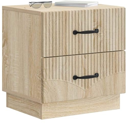 vidaXL Nachttisch 2 pcs Sonoma-Eiche 43 x 34,5 x 44,5 cm Holzwerkstoff, Vintage Nachttisch, rechteckiges Nachtkästchen, praktische Möbel, schicke Aufbewahrungslösungen, Wohnaccessoires