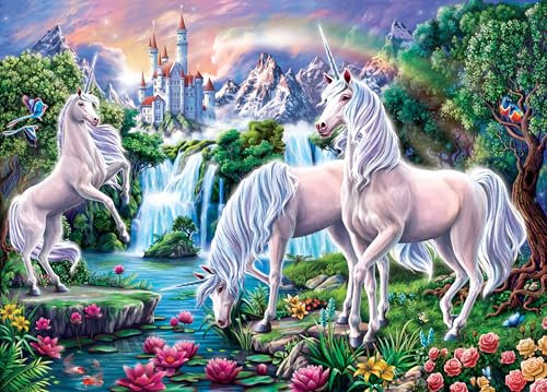 Unicorn Paradise 1000 Piece Jigsaw Puzzle, Pink, Purple, Blue