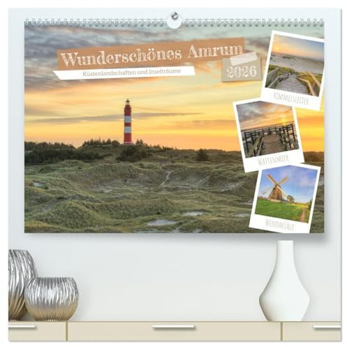 Wunderschönes Amrum (hochwertiger Premium Wandkalender 2026 DIN A2 quer), Kunstdruck in Hochglanz: Lassen Sie sich verzaubern von der einzigartigen Schönheit Amrums (CALVENDO Natur)