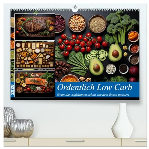 Ordentlich Low Carb (hochwertiger Premium Wandkalender 2026 DIN A2 quer), Kunstdruck in Hochglanz: Wenn das Auge die schöne Ordnung genießt (CALVENDO Lifestyle)