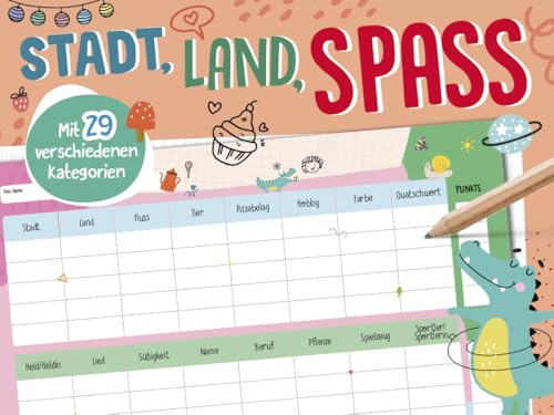 Stadt, Land, Spaß - Spieleblock: Mit 29 verschiedenen Kategorien