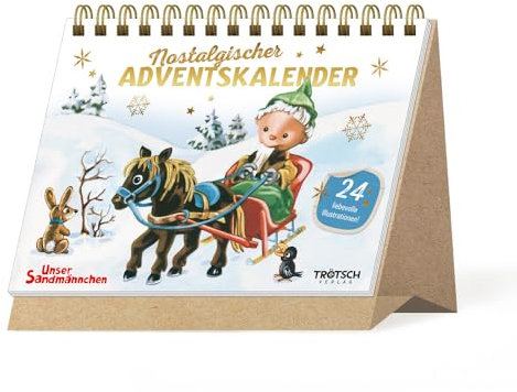 TRÖTSCH - Unser Sandmännchen Nostalgischer Adventskalender zum Aufstellen: Weihnachtskalender Aufstellkalender Advent