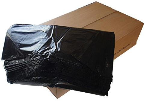 PACKAGING AND DISPOSABLES 200 Heavy Duty Black Refuse Sacks Rubbish Bin Bags 180 gauge 18 x 29 x 39''
