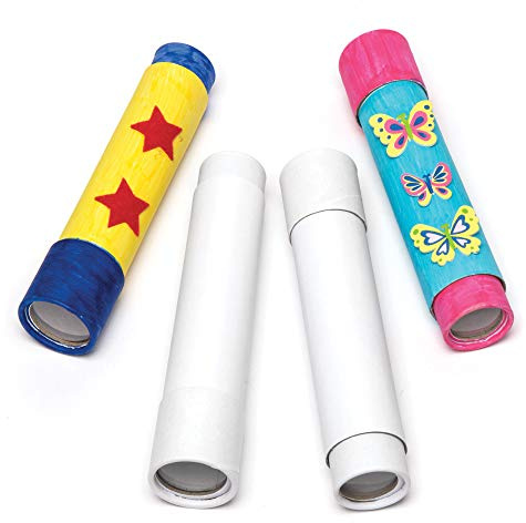 Baker Ross Design Your Own Telescopes, Craft Blanks For Kids To Paint, Decorate and Personalise for Arts and Crafts Activities (Pack of 2) , Assorted , AR403