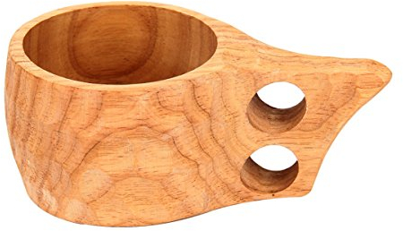 Kitchnexus Taza de Madera de la Taza de la Mochila de Kuksa Hecha a Mano nórdica del Estilo para Acampar yendo de excursión la Taza de té Bushcraft