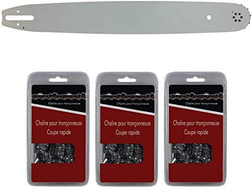 Guide 50 cm (20 pouces) + lot de 3 chaînes 72 maillons - Compatible tronçonneuses STIHL MS 291, 311 et 391