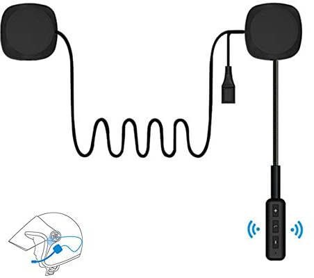 OBEST Casco moto Auricolare Bluetooth 5.0 Auricolare per bicicletta Auricolare interfono wireless Auricolare stereo a mani libere con microfono Controllo musica, Cuffie ampiamente compatibili