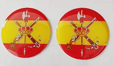 Durabol Pegatina de Resina Bandera España Redonda con Escudo Legion 33mm 2 Uds