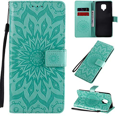 CHcase Cover per Xiaomi Redmi Note 9 PRO Custodia Portafoglio a Libro in Pelle Flip Cover con Porta Carte, Chiusura Magnetica Case Antiurto per Xiaomi Redmi Note 9 PRO - Verde