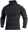 FENG Tactical Military Combat T-Shirt für Herren Langarm Slim Fit Camo Shirt Militäruniform Airsoft Zubehör Jagd Wandern (CP Black,M)