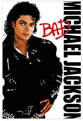 NHYTG Michael Jackson (Bad) moderne Familiendekoration Leinwand Poster Schlafzimmer Dekor 40 × 60 cm Unrahmen