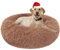 Hundebett Katzenbett Flauschig Rund aus Plüsch - Donut Kuscheliges Hundekissen Hundekorb Waschbar S/M/L/XL/XXL für Kleine, Mittelgroße und Große Hunde, Katzen und Andere Haustiere (XXL-80cm, Braun)