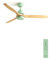 CREATE / WINDLIGHT CUP DC/Ventilatore da soffitto con motore DC verde, con pale in legno naturale/Silenzioso, 2 livelli, timer