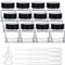 FINGERINSPIRE 12 Pack 30ml Clear Empty Ink Bottles Glass Fountain Pen Ink Bottle with ABS Plastic Bottle Caps, 4pcs Mini Transparent Plastic Funnel, 6pcs 2ml Disposable Plastic Teardrop