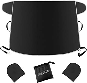 Windshield Snow Cover for Cars, Trucks, Vans - Waterproof, Windproof Winter Frost and Ice Removal Sunshade With Side Mirror Covers